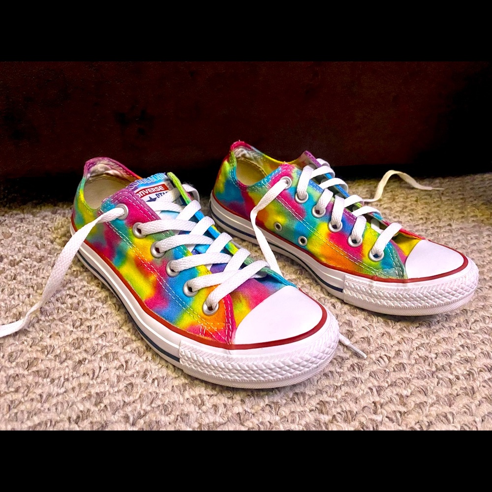 Custom made tie dye Converse shoes